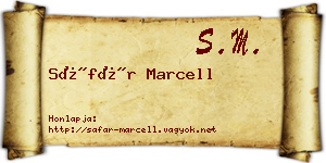 Sáfár Marcell névjegykártya